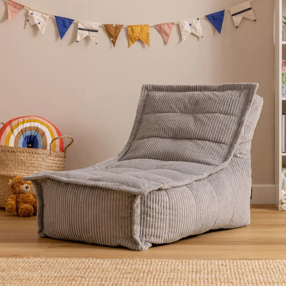 icon - Dolce Kinderzitzak Stoel - Ribfluweel Fauteuil - Grijs