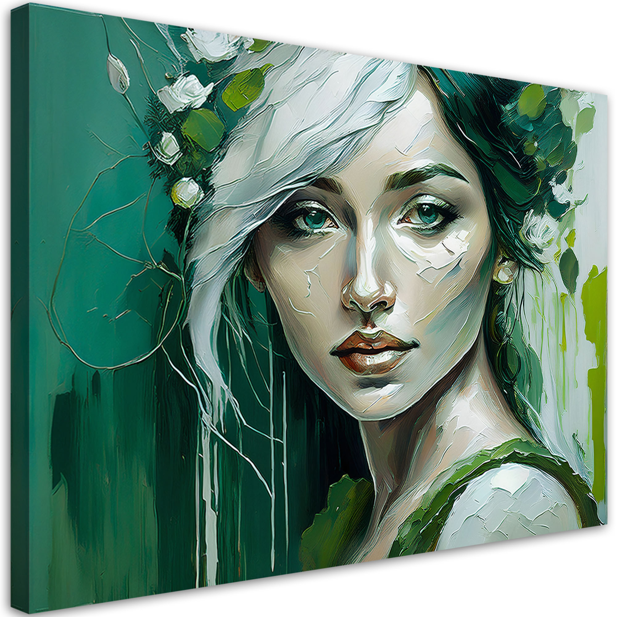 Feeby Obraz na płótnie, Kobieta Glamour Zielony 60x40