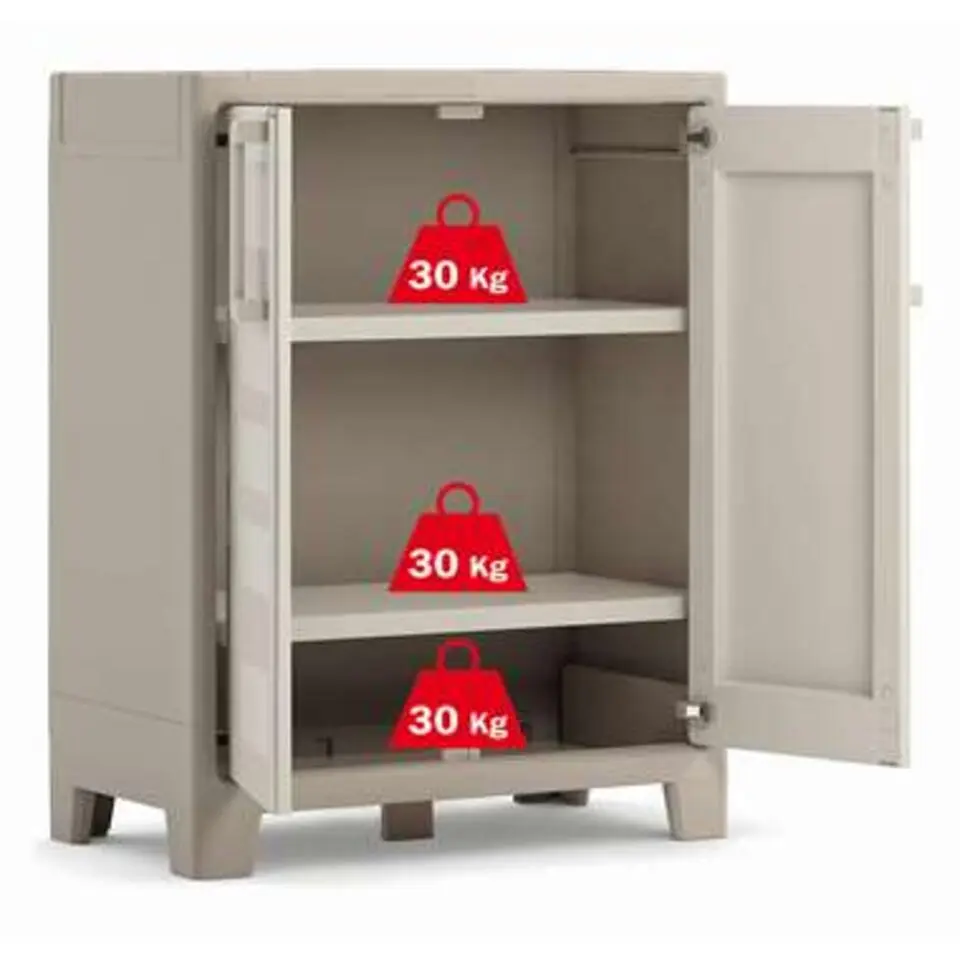 Keter Gulliver Lage Kast - 2 Planken - 80x44x100 cm - zand/beige