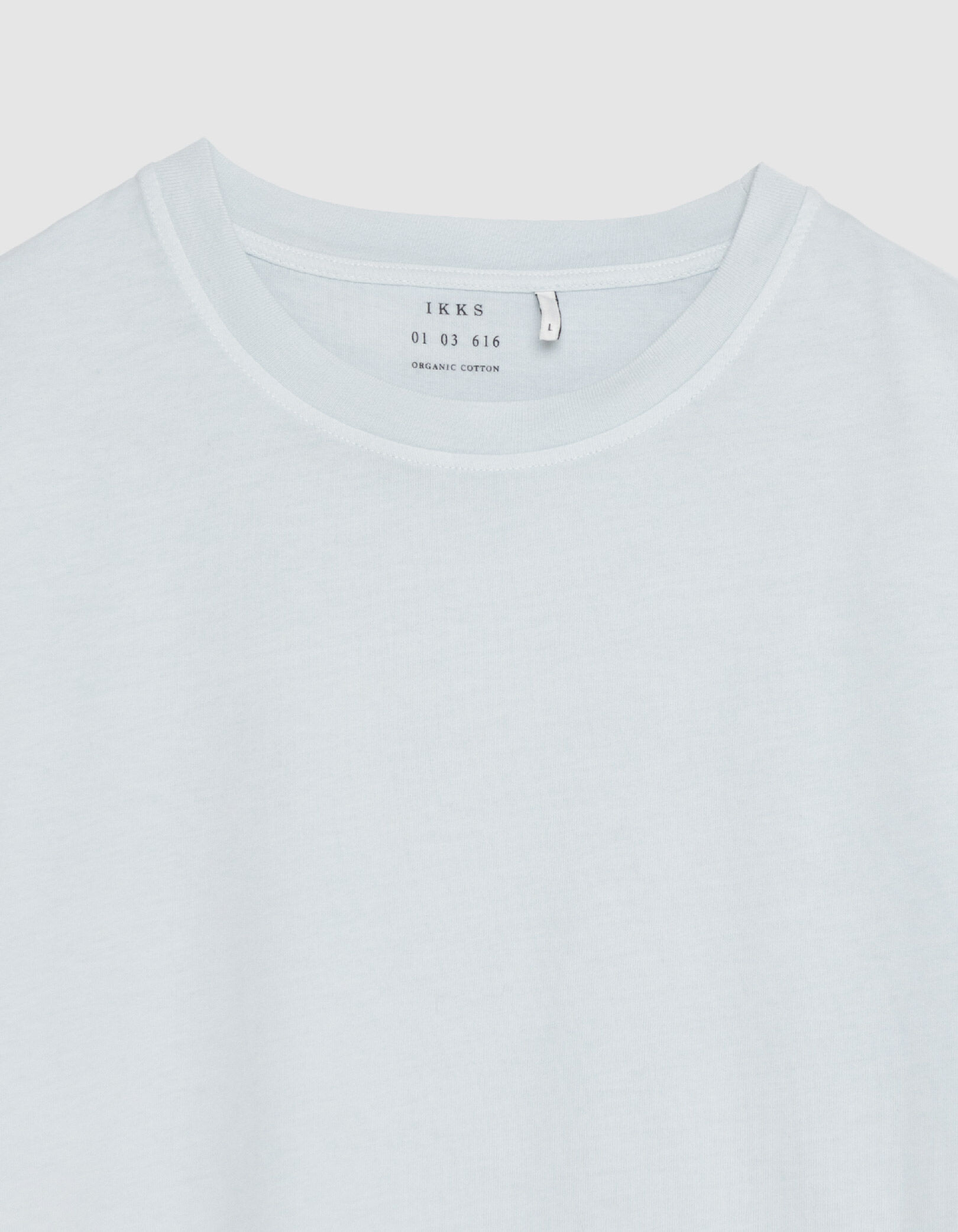 T-shirt col rond bleu ciel coton bio Homme