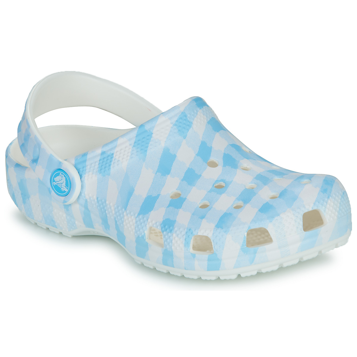 Crocs - Classic Gingham Clog K - White / Blue
