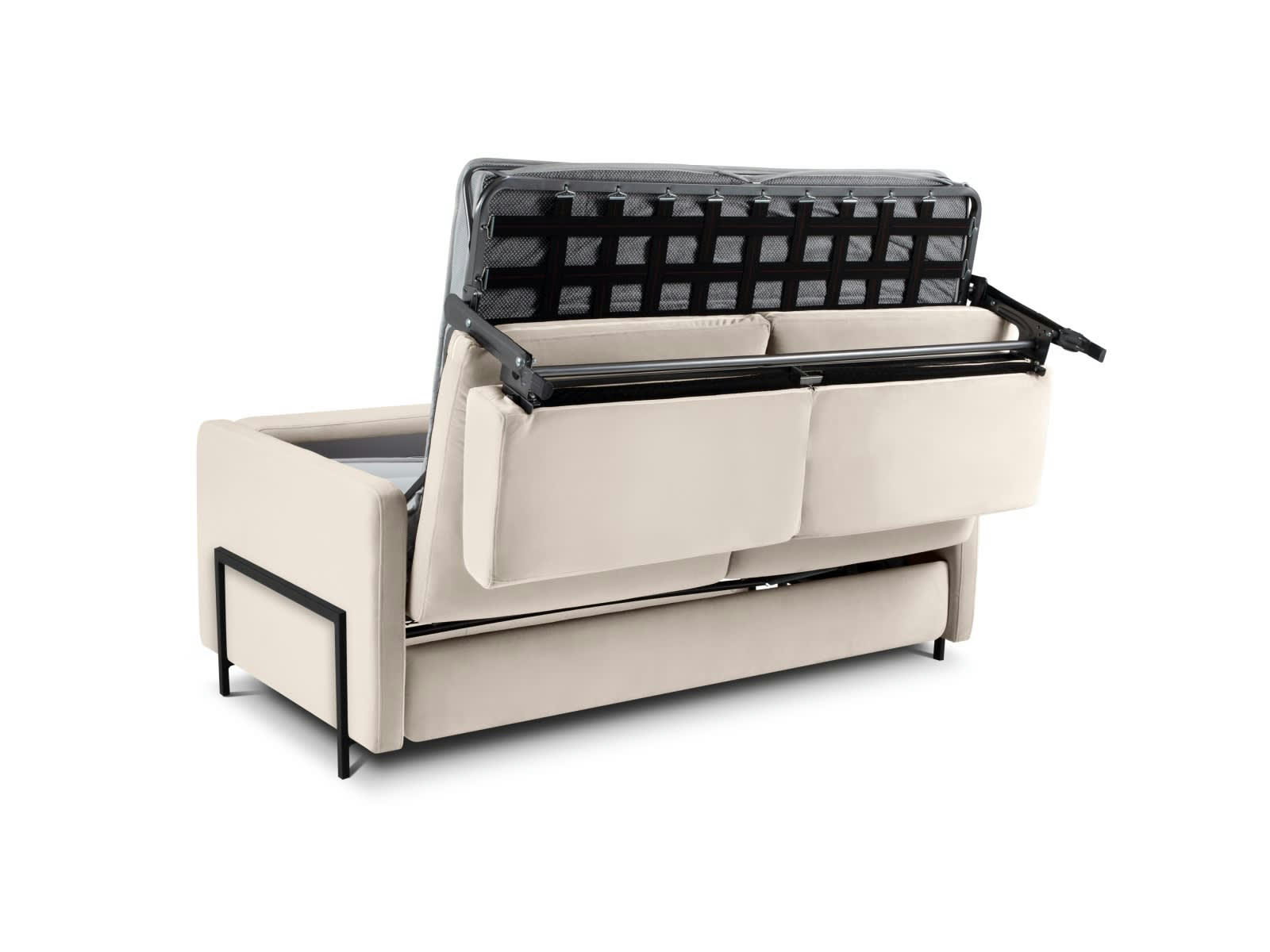 YANIS - Canapé Convertible 2 places en Velours Beige