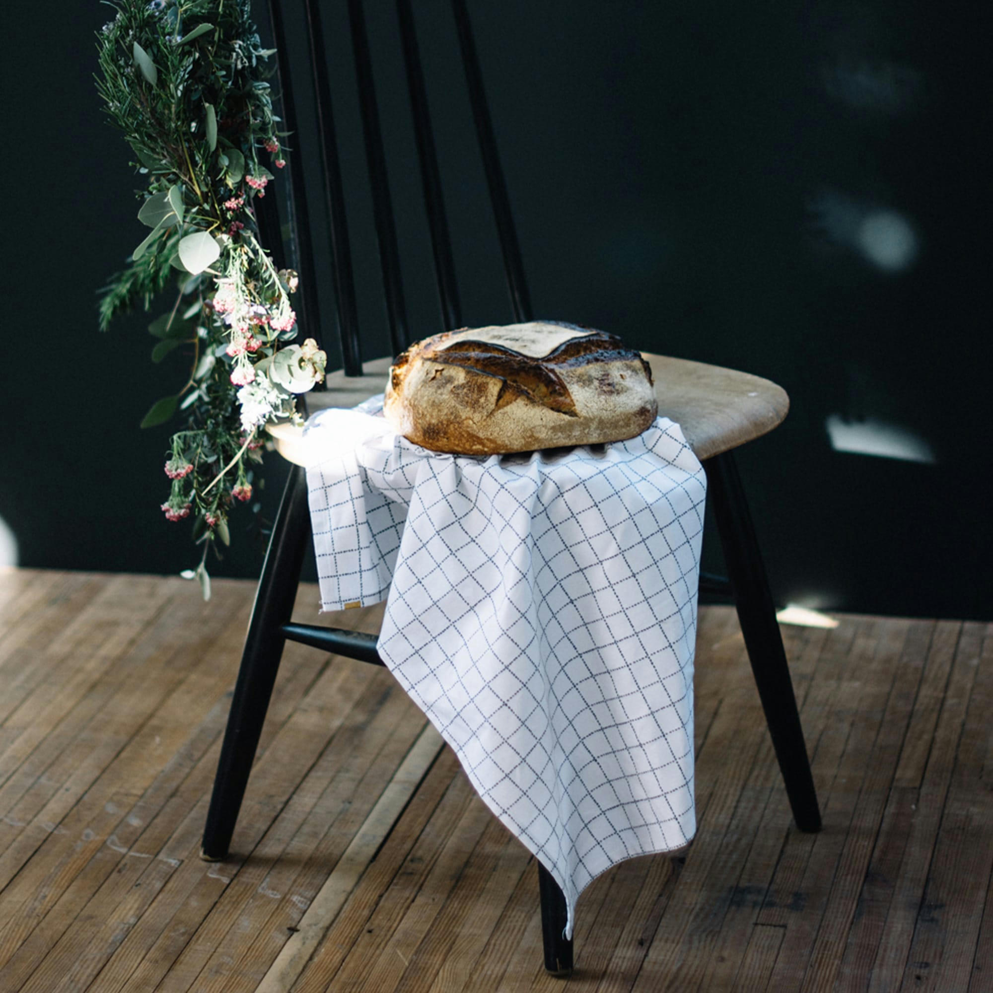 - Torchon en coton à carreaux