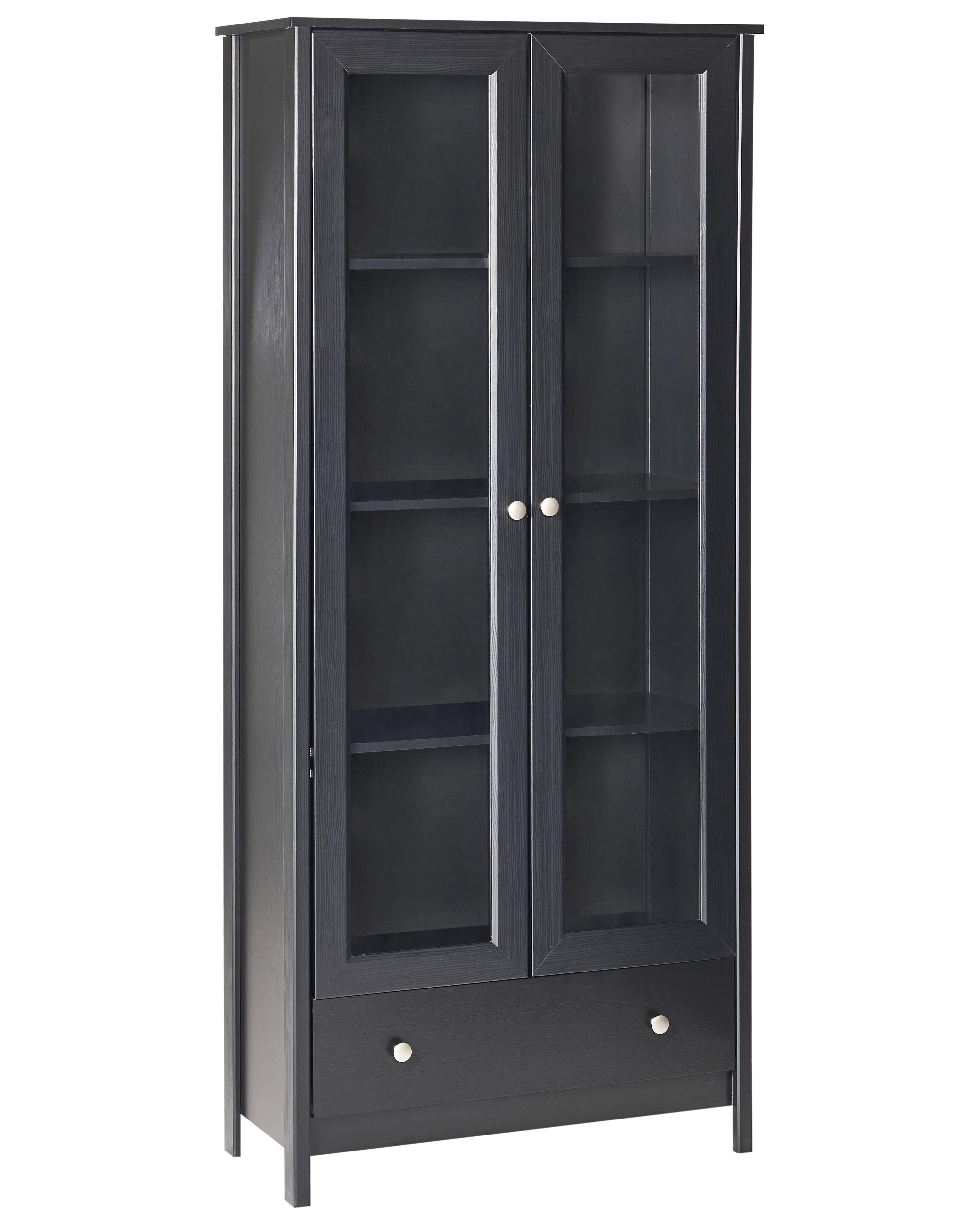 Glass Display Cabinet NORNALUP 80 cm Black