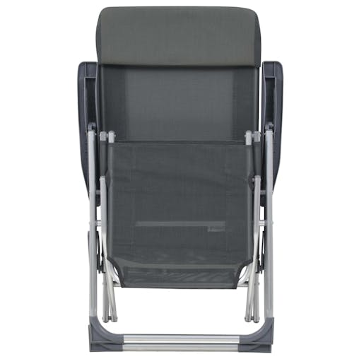 NNEVL Folding Camping Chairs with Footrests 2 pcs Grey Textilene