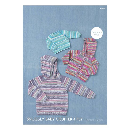 Sirdar Snuggly Baby Crofter 4 Ply Jumper and Cardigan Digital Pattern 4662
