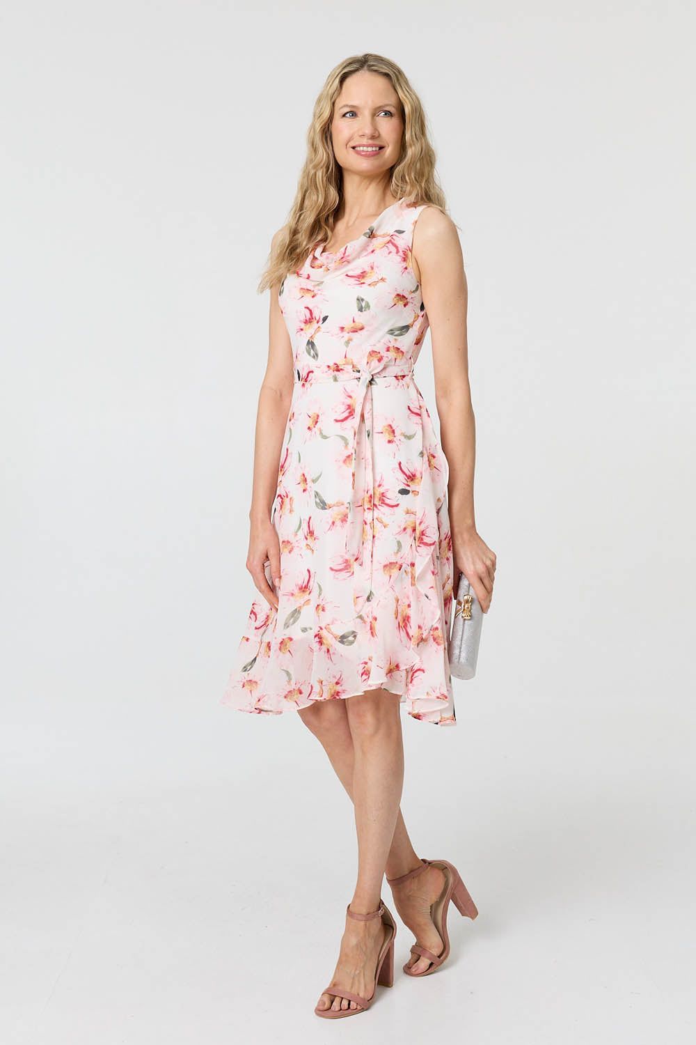 Izabel London Floral Sleeveless Knee Length Dress