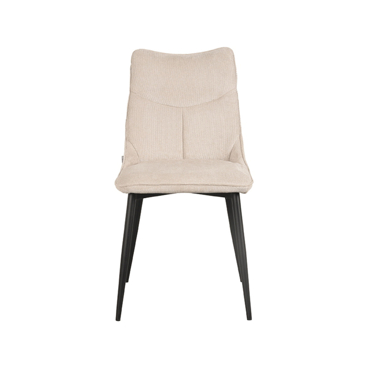 LABEL51 Eetkamerstoel Riv - Naturel Stof - Zithoogte 46cm - Set van 2