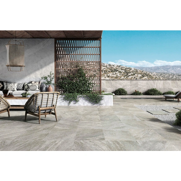 Terrassenplatte »Lissabon«, grau, 59,5 x 59,5 x 2 cm, Keramik