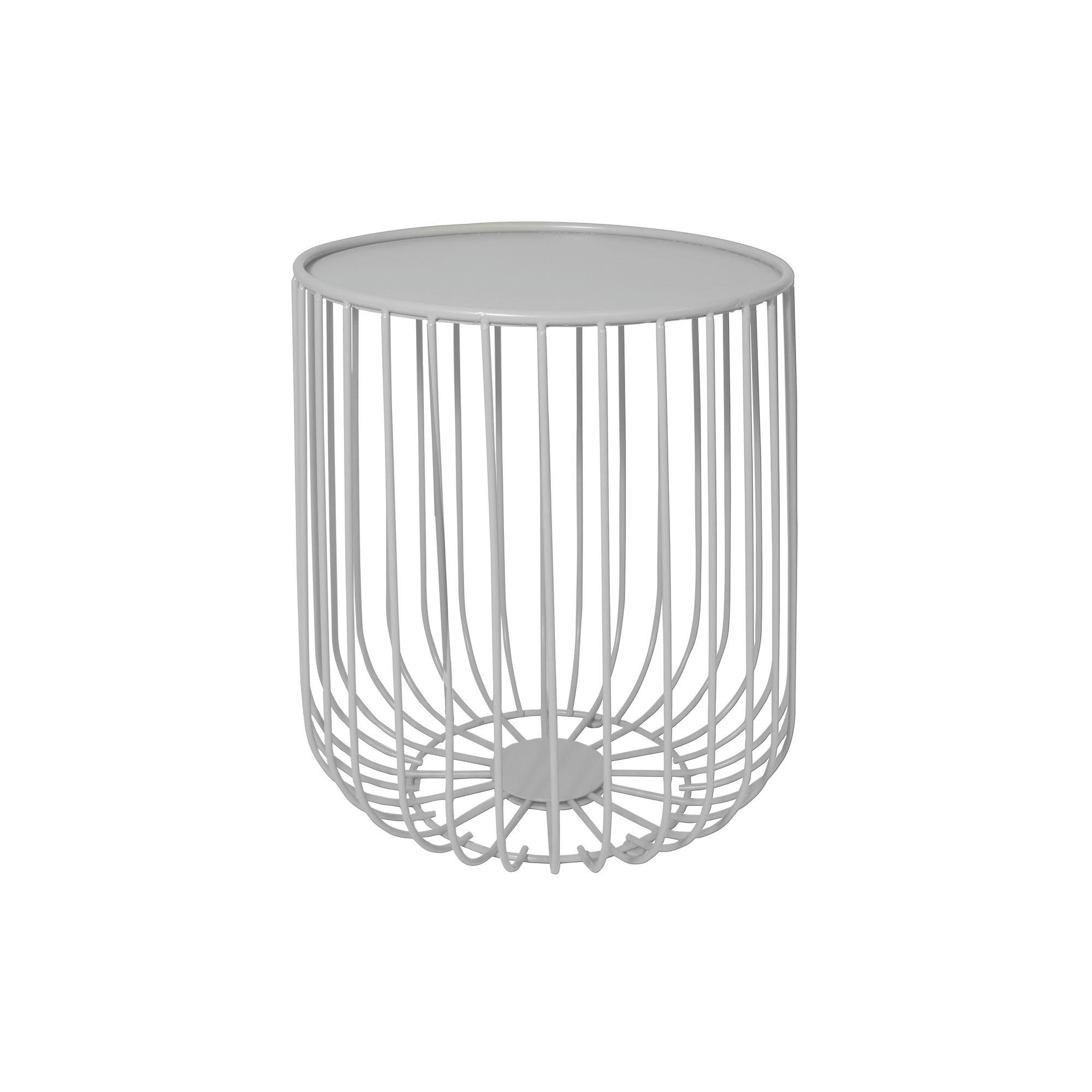 JACKSON - Table d'appoint en métal blanc Ø36cm