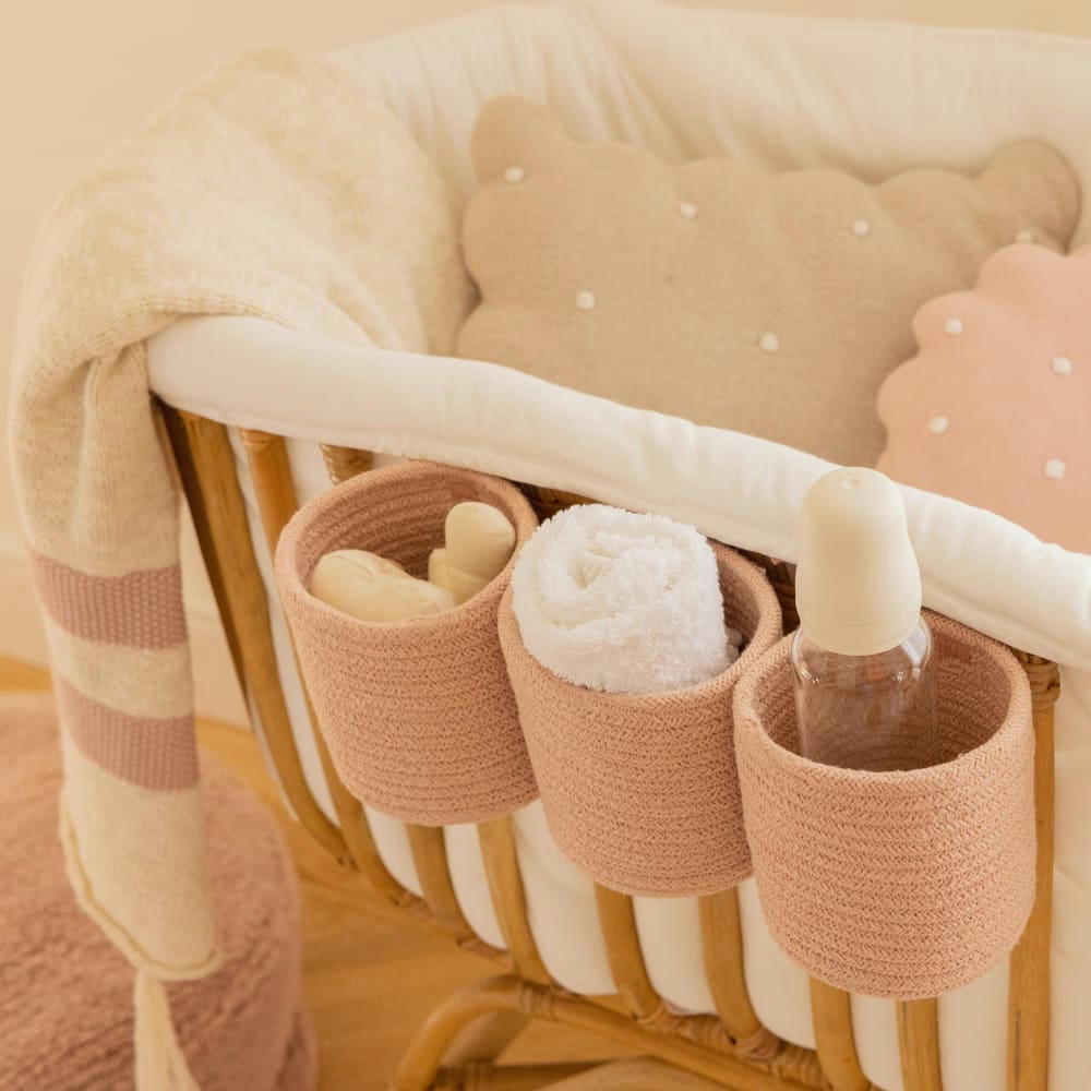 BAMBOO - Panier à langer Bobby Vintage Nude 10x10x32 cm