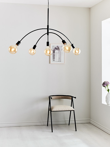 Lampa wisząca Crux 5-punktowa metalowa czarna