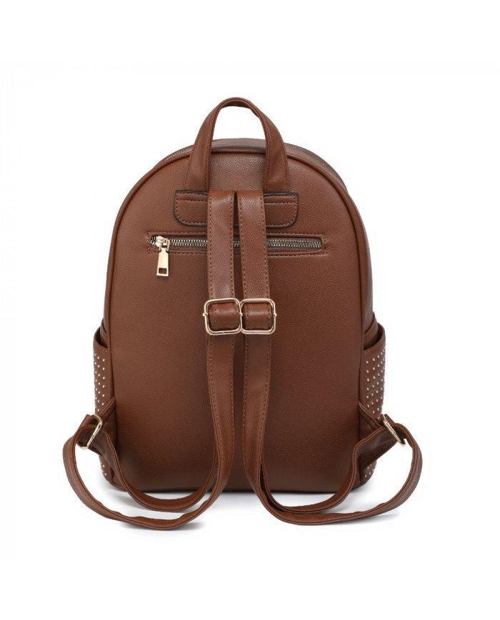 JFY Studded Zip Pocket Backpack