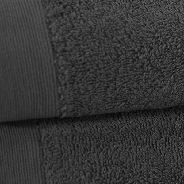 Lot de 2 serviettes de toilette 500 g/m² Carbone 50x90 cm STUDIO