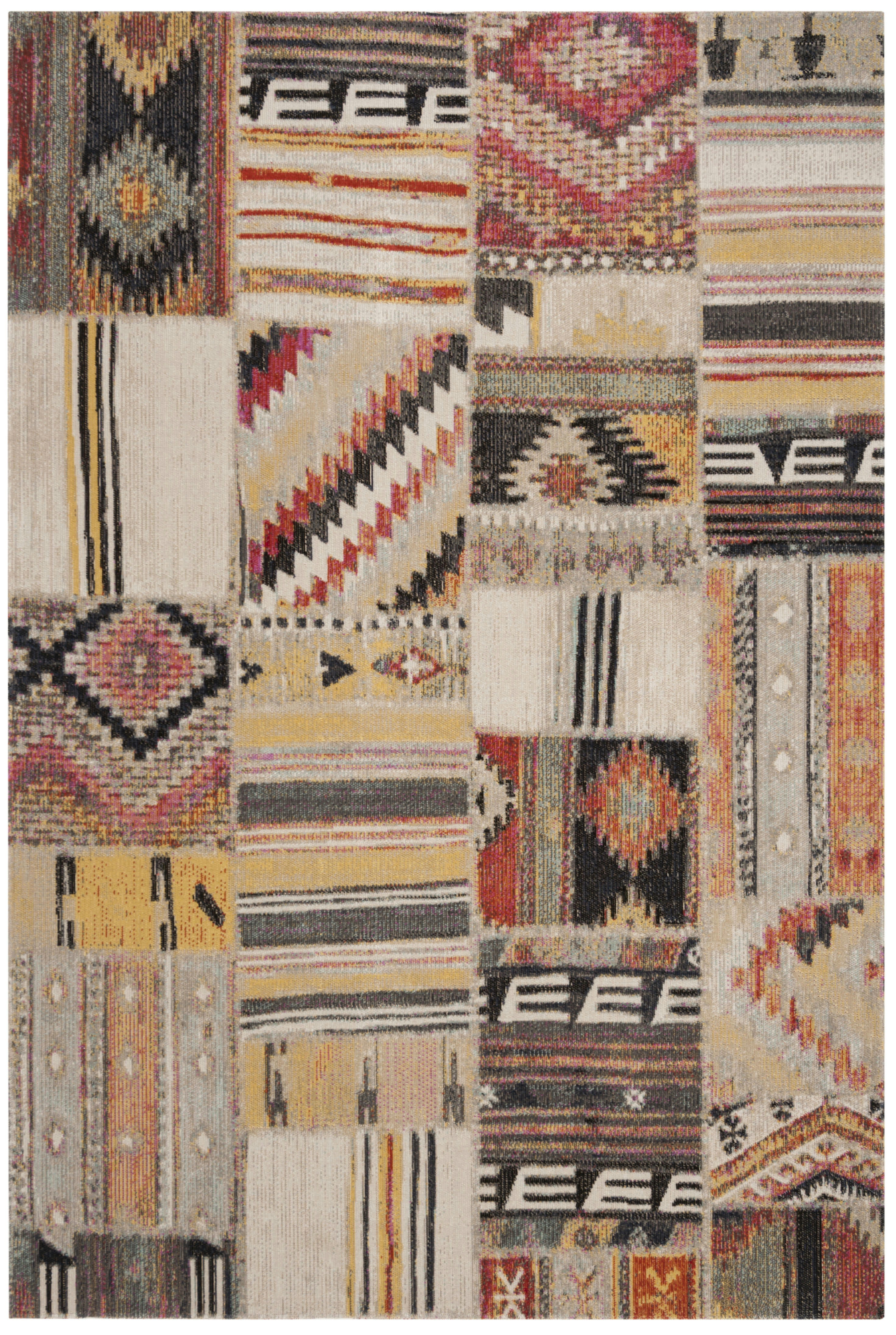 MONTAGE - Tapis interieur & exterieur en taupe & multicolore, 122 x 183 cm