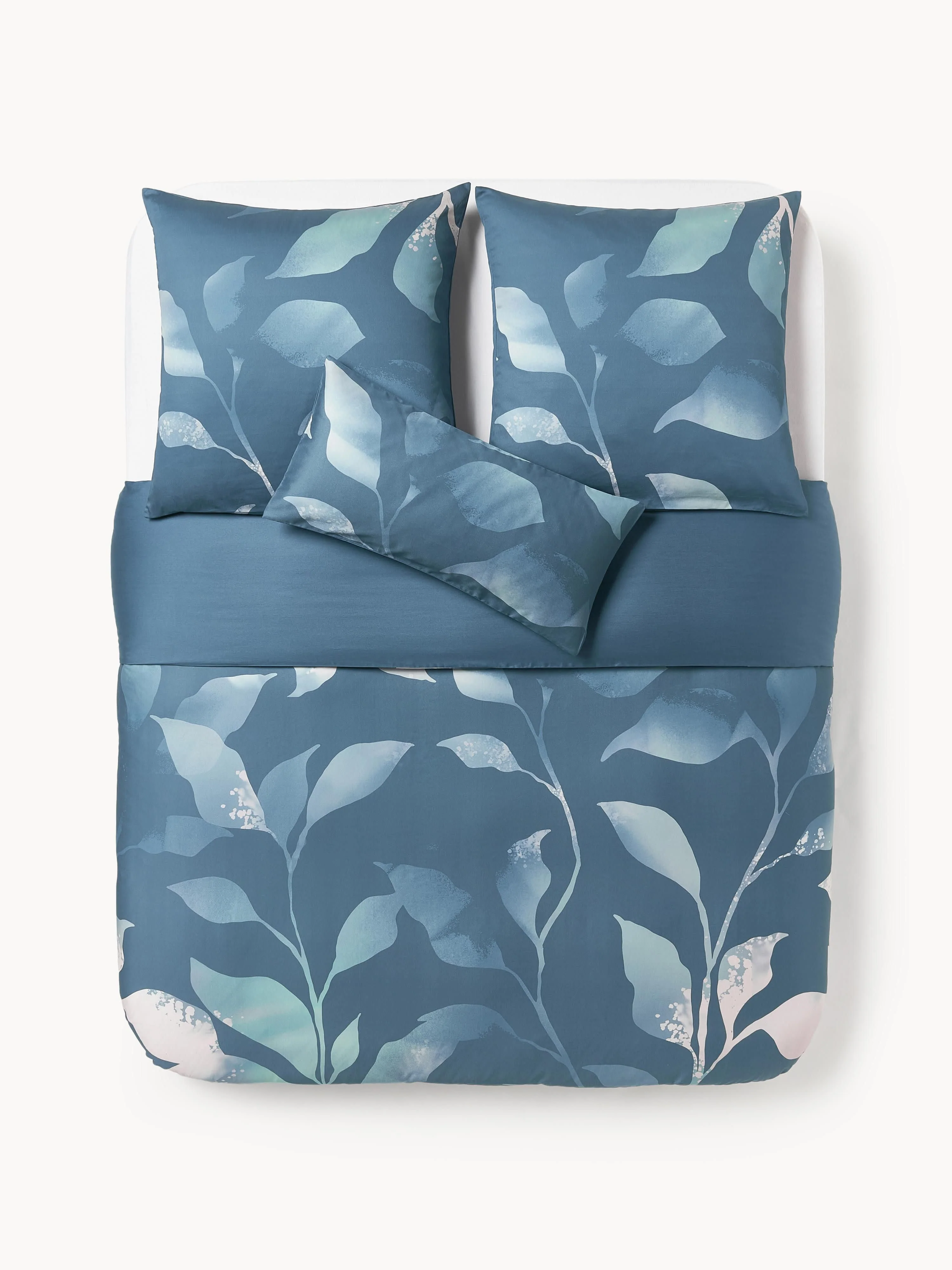 Baumwollsatin-Bettdeckenbezug Marino mit floralem Print