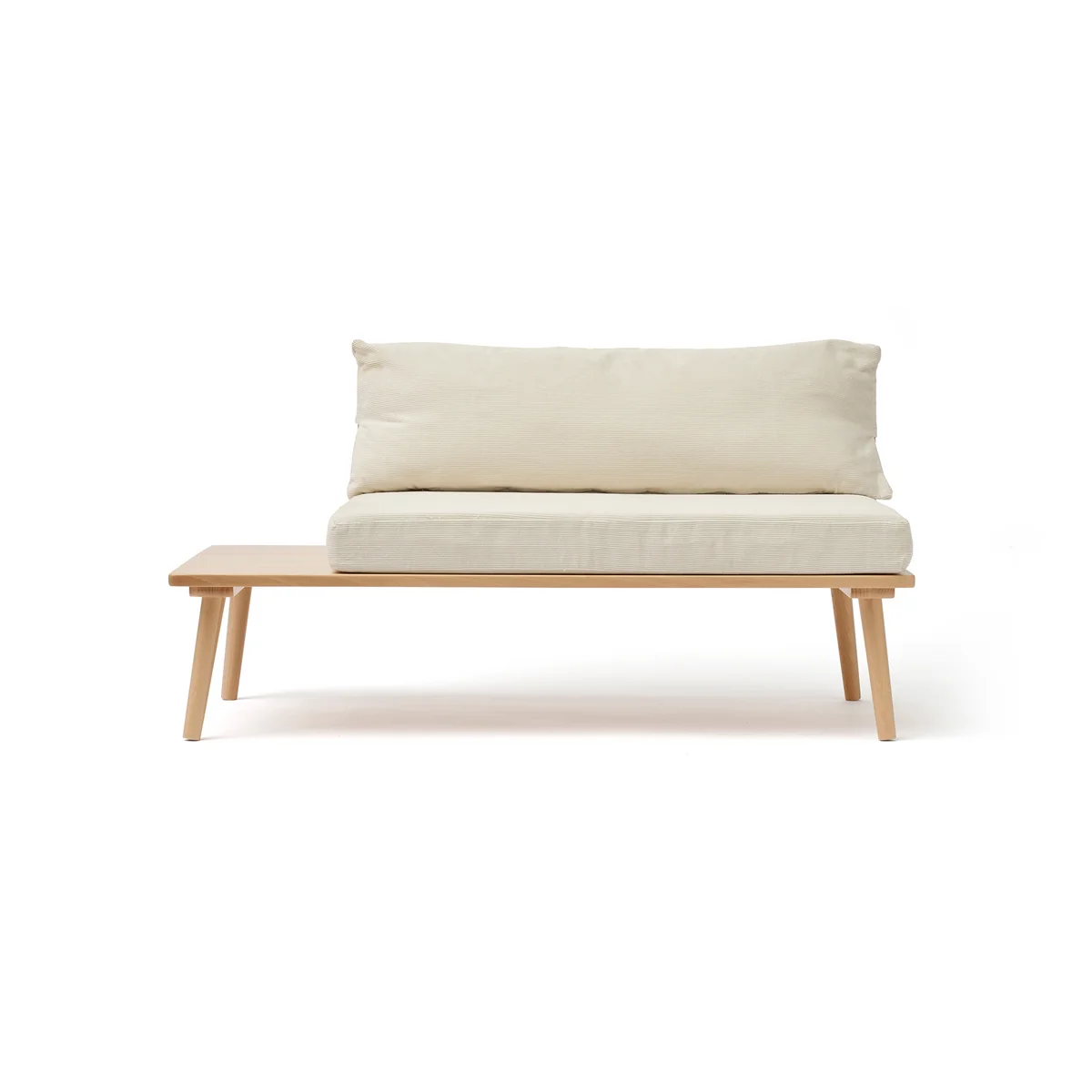 Kids Concept - Saga Kindersofa, 90 x 43 x 44 cm, Buche natur / creme