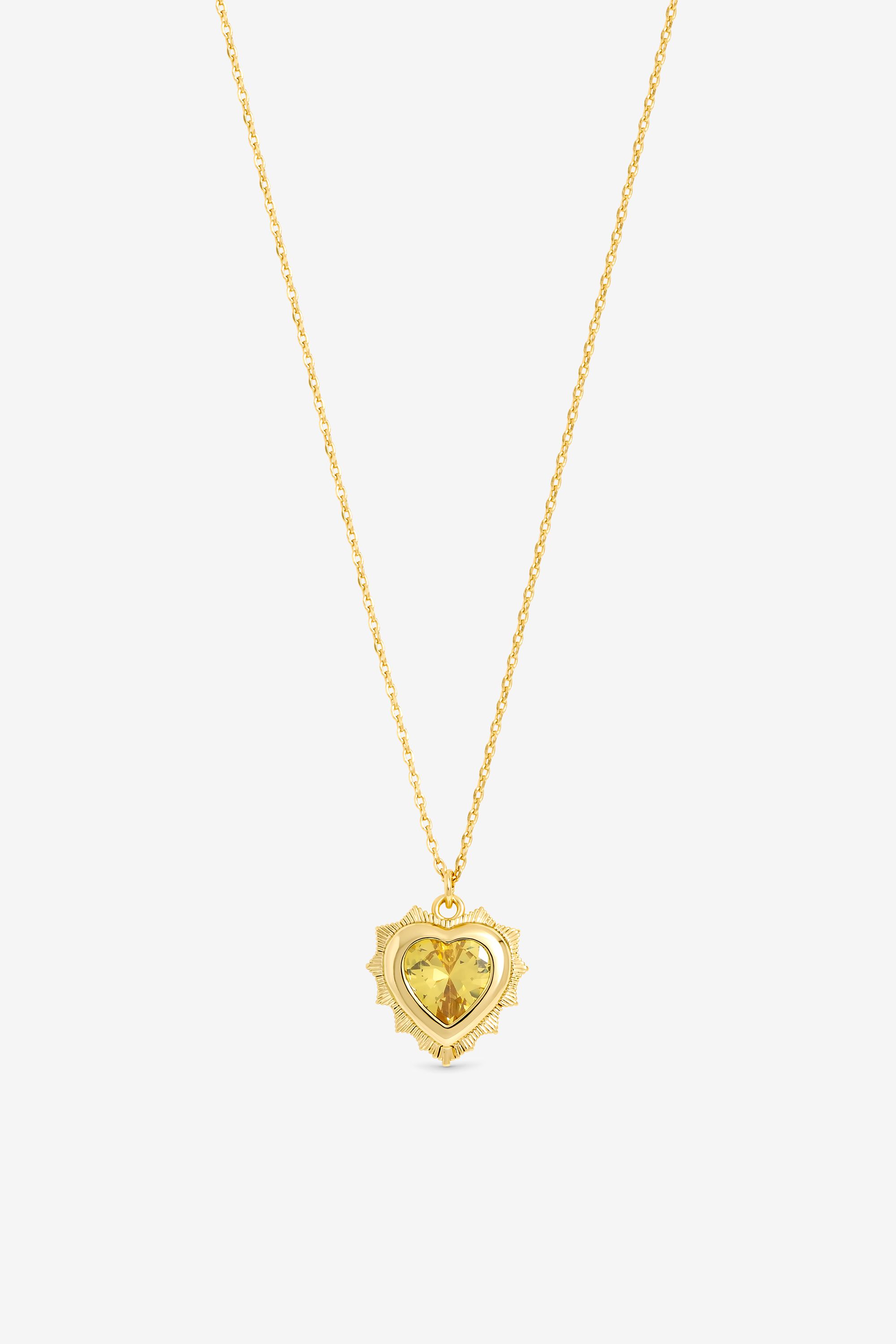 Jon Richard 14Ct Real Gold Plated Heart Birthstone Pendant - November - Gift Boxed