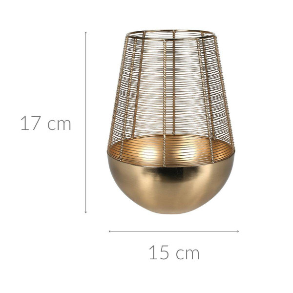 Złoty lampion na świeczkę, metalowy