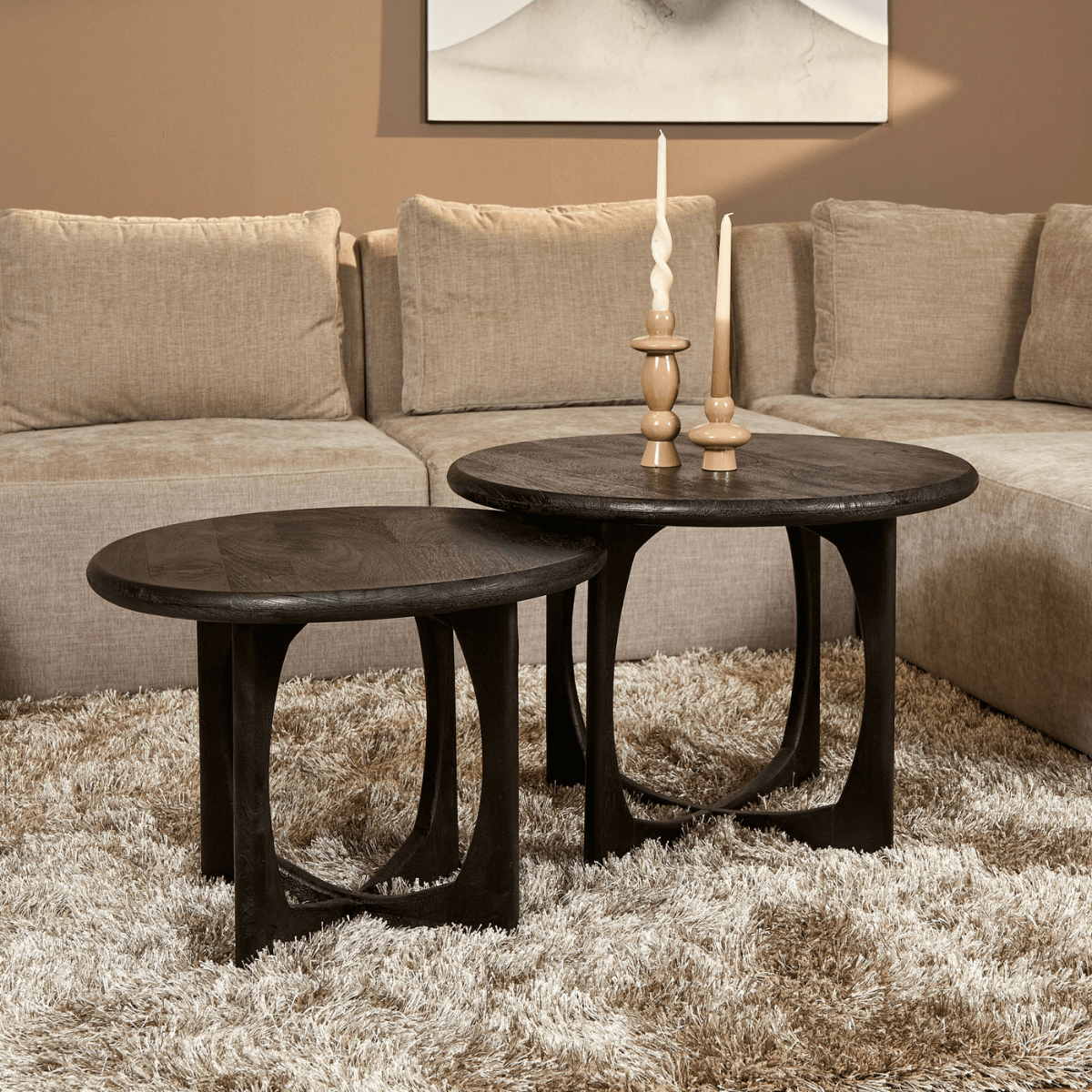 Starfurn salontafel Lou - zwart - 70x70x50cm