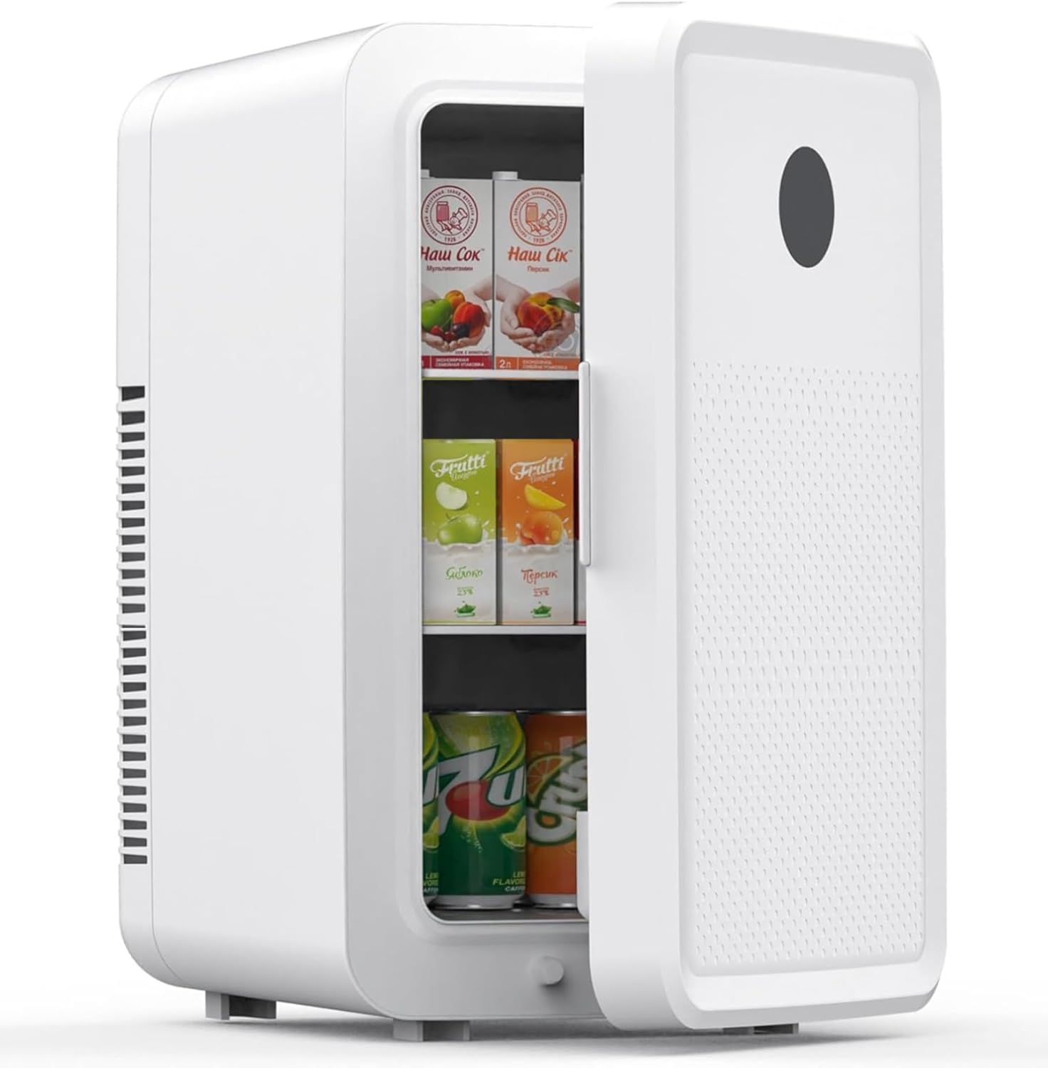 Kikihuose 12L/22L Mini Fridge for Bedroom, Personal Small Refrigerator for Skin Care, Cosmetics, 110V/12V Portable Refrigerator Cooler & Warmer for Drinks, Food, Beauty, Makeup, Dorm, Car, Office