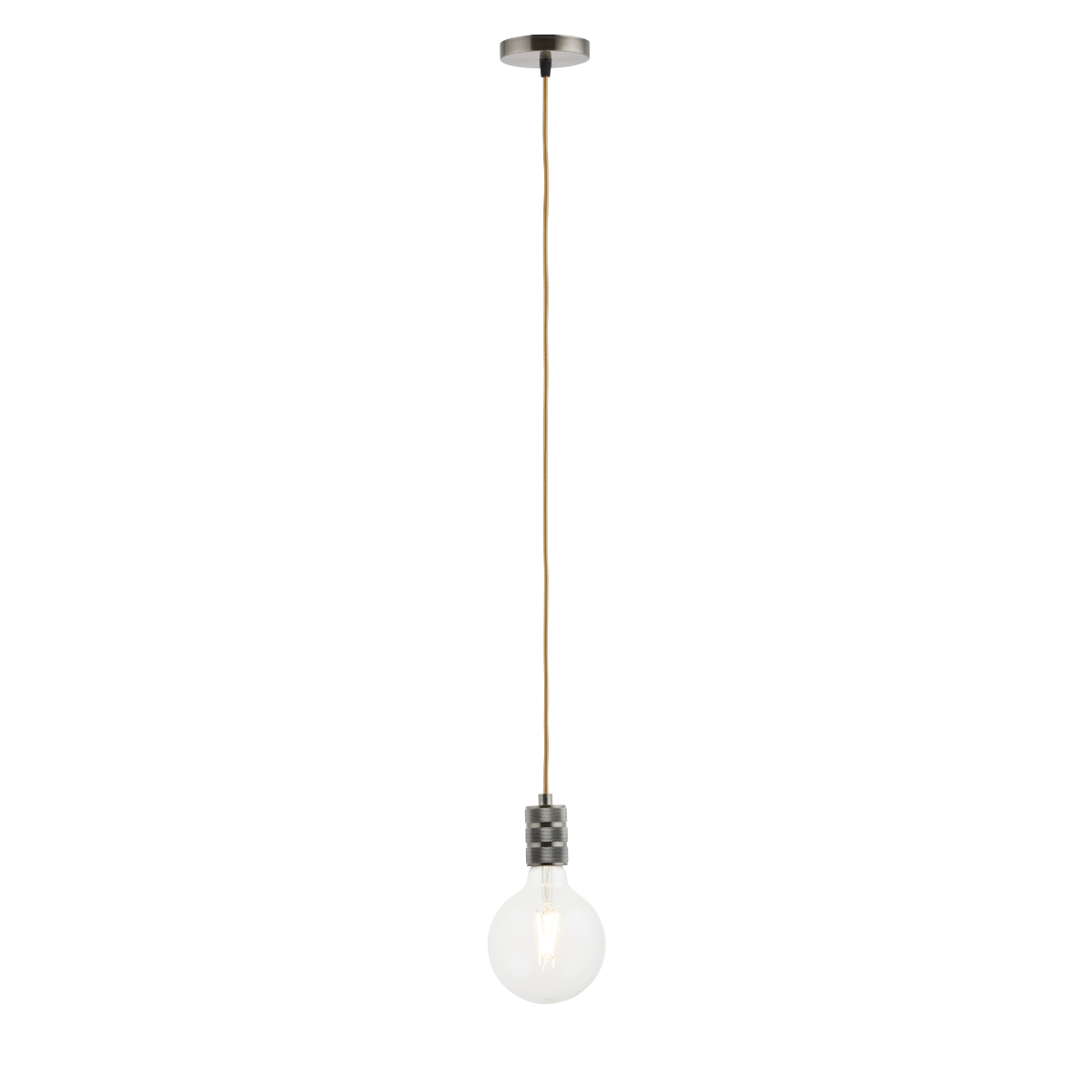 Lighto | Pendel Brons | Inclusief Lichtbron Helder | Retro | 1.5m Snoer | Met Plafondkap