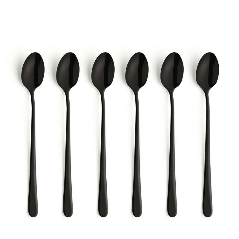 AUSTIN - Service 6 cuillères latte macchiato noires