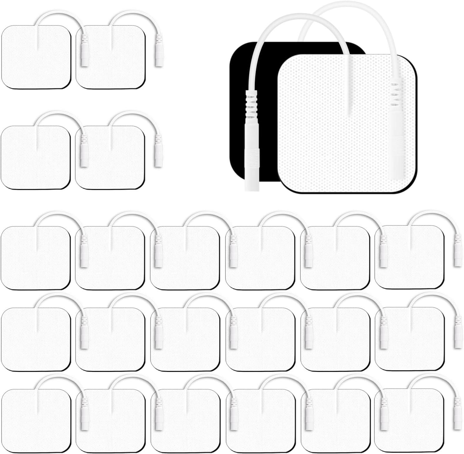 22 PCS 2X 2” Tens Unit Electrode Pads Compatible with Auvon Tens 7000 Muscle Stimulator Machine,Tens Unit Replacement Pads Reuse More Than 35-50 Times with Self Stick and Non-Irritating Designs