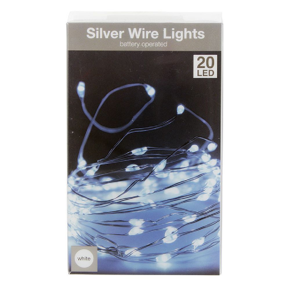 Guirlande électrique fil cuivre 20 microLED 1m d'éclairage blanc froid