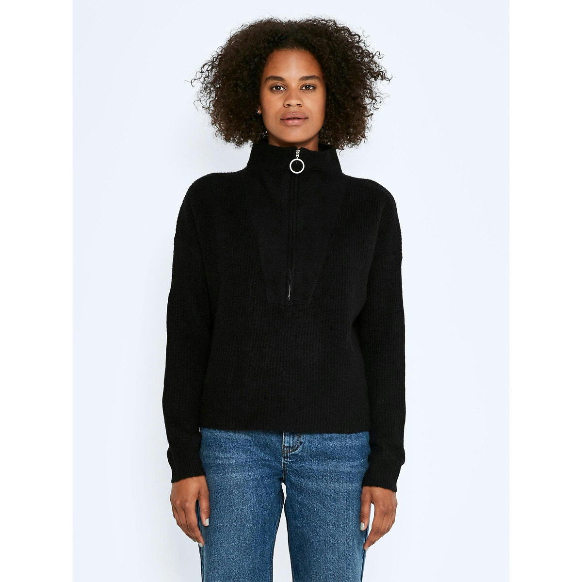 Pull col montant en grosse maille