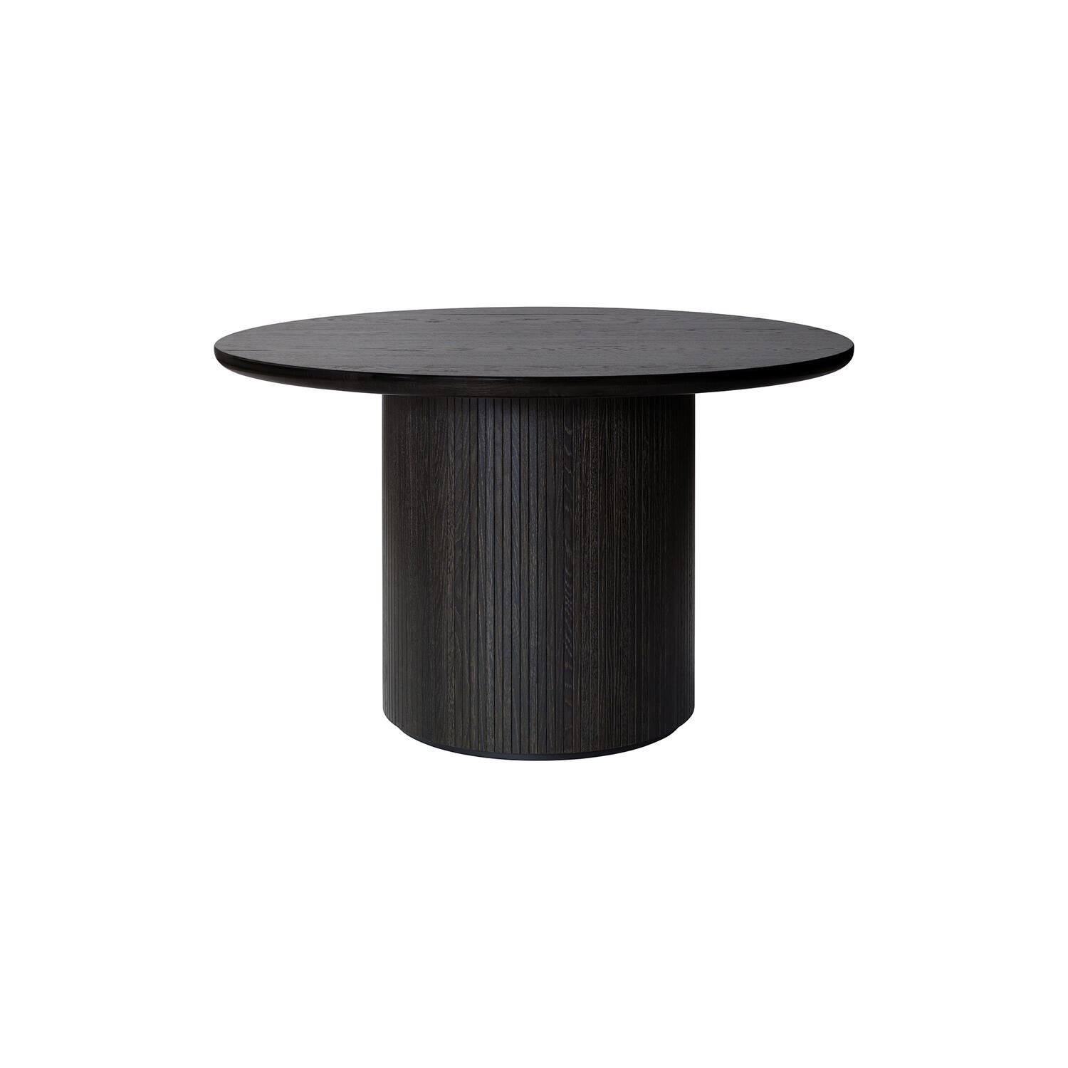 Moon Round Dining Table, brown/black stained oak