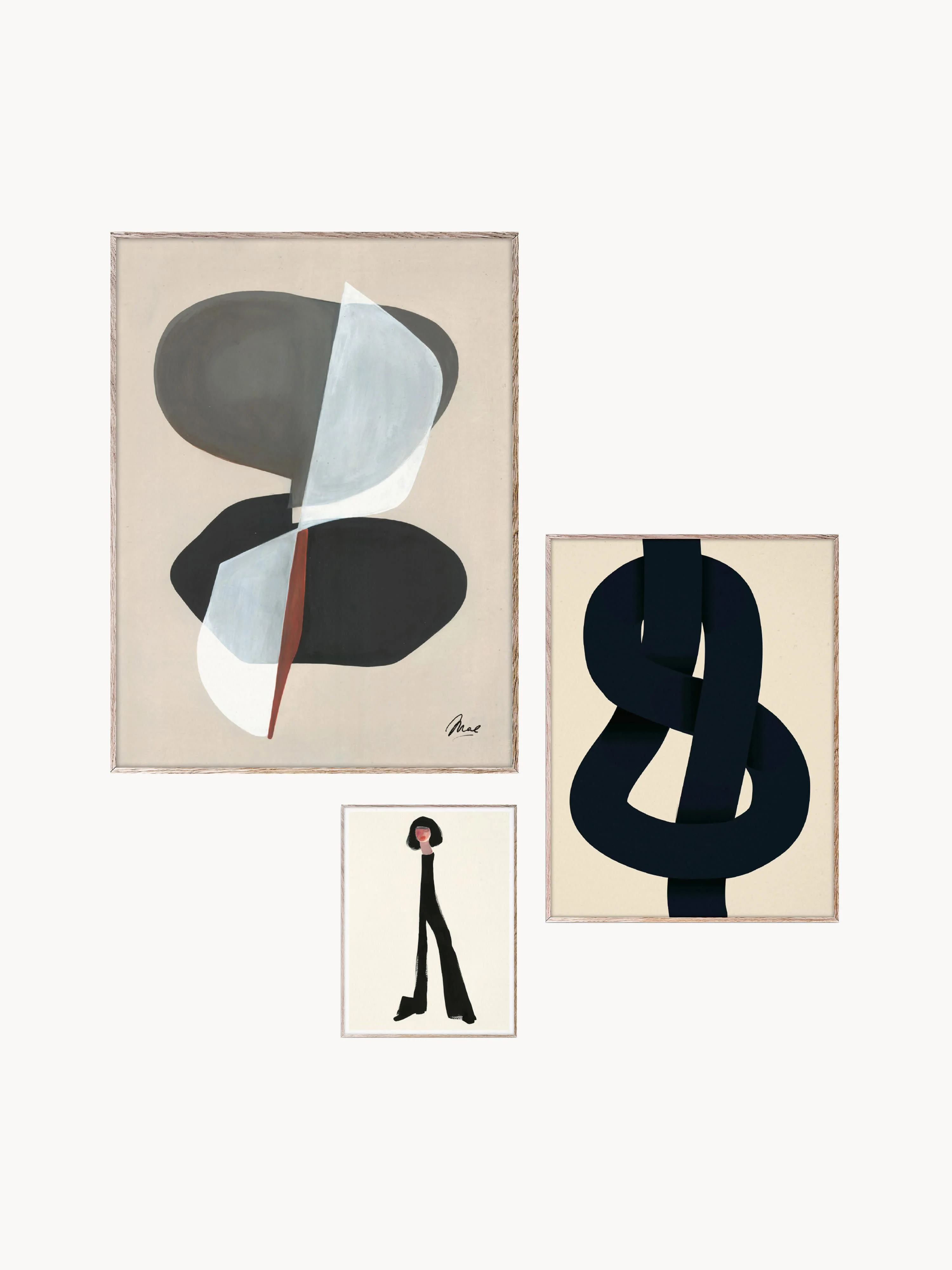 Posters Artwall no. 06 mit Rahmen, 3er-Set