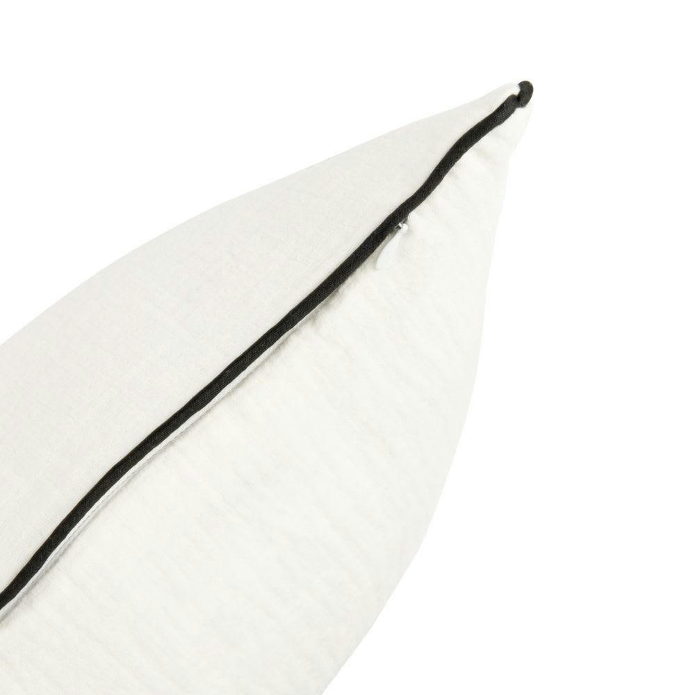 NAUSICA - Housse de coussin en gaze de lin blanc 40x40