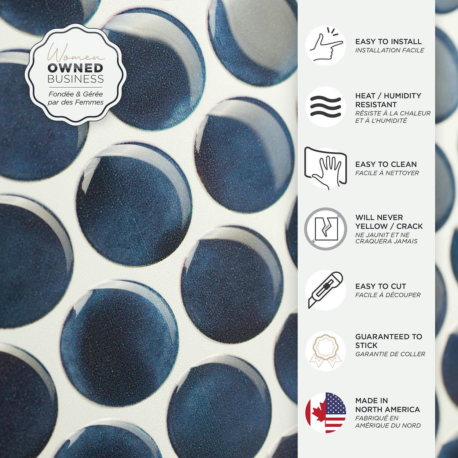 Smart Tiles Peel & Stick Self-Adhesive Kitchen & Bathroom Wall Tiles, Penny Davy