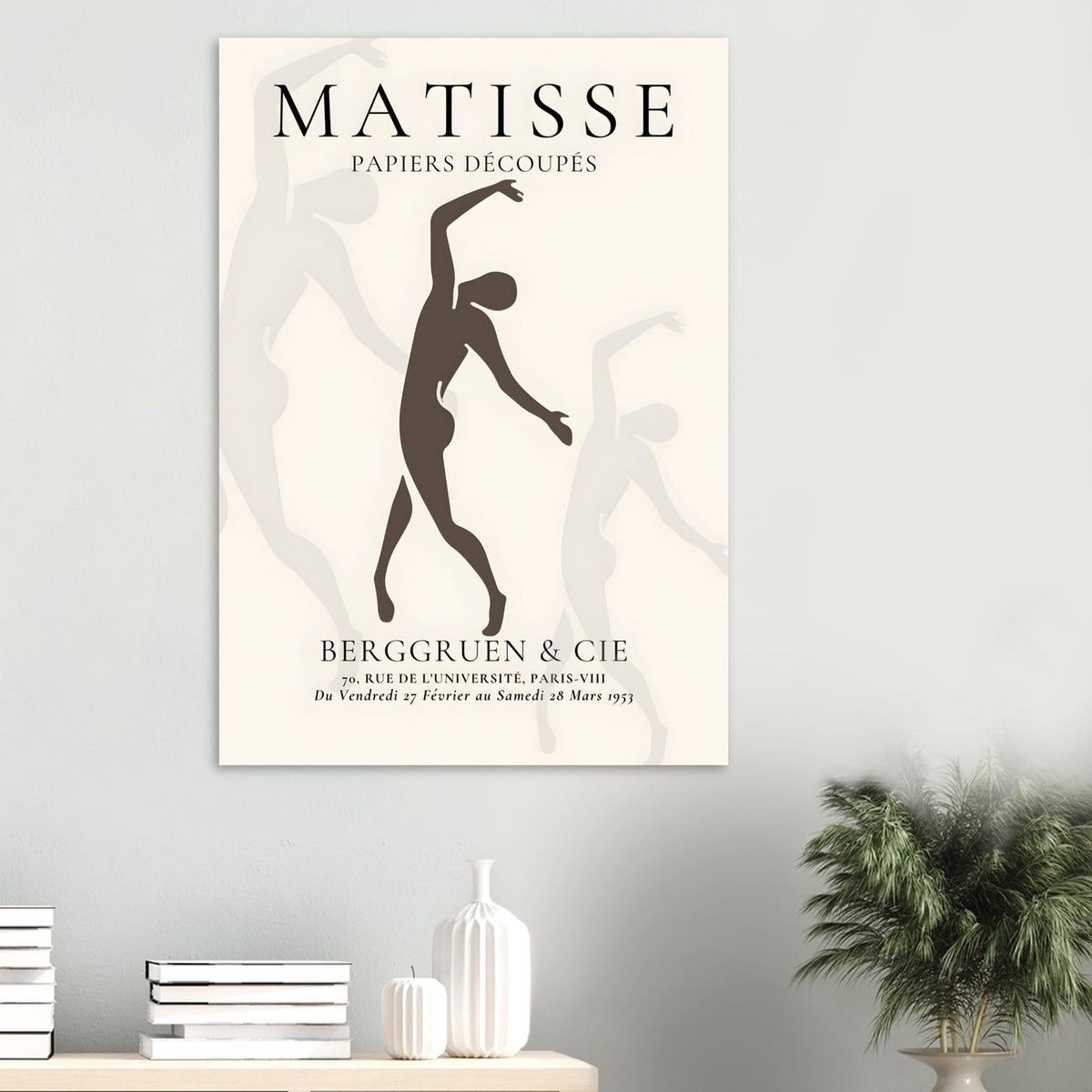Artfulprints Poster Matisse – Dancing silhouettes  - 70x100 cm - Grijs