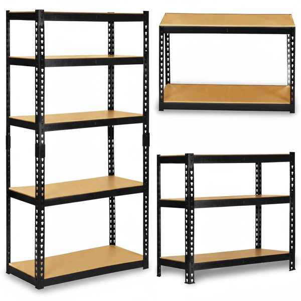 Regał metalowy magazynowy Humberg HR-854 czarny 183 x 90 x 40 cm 4854