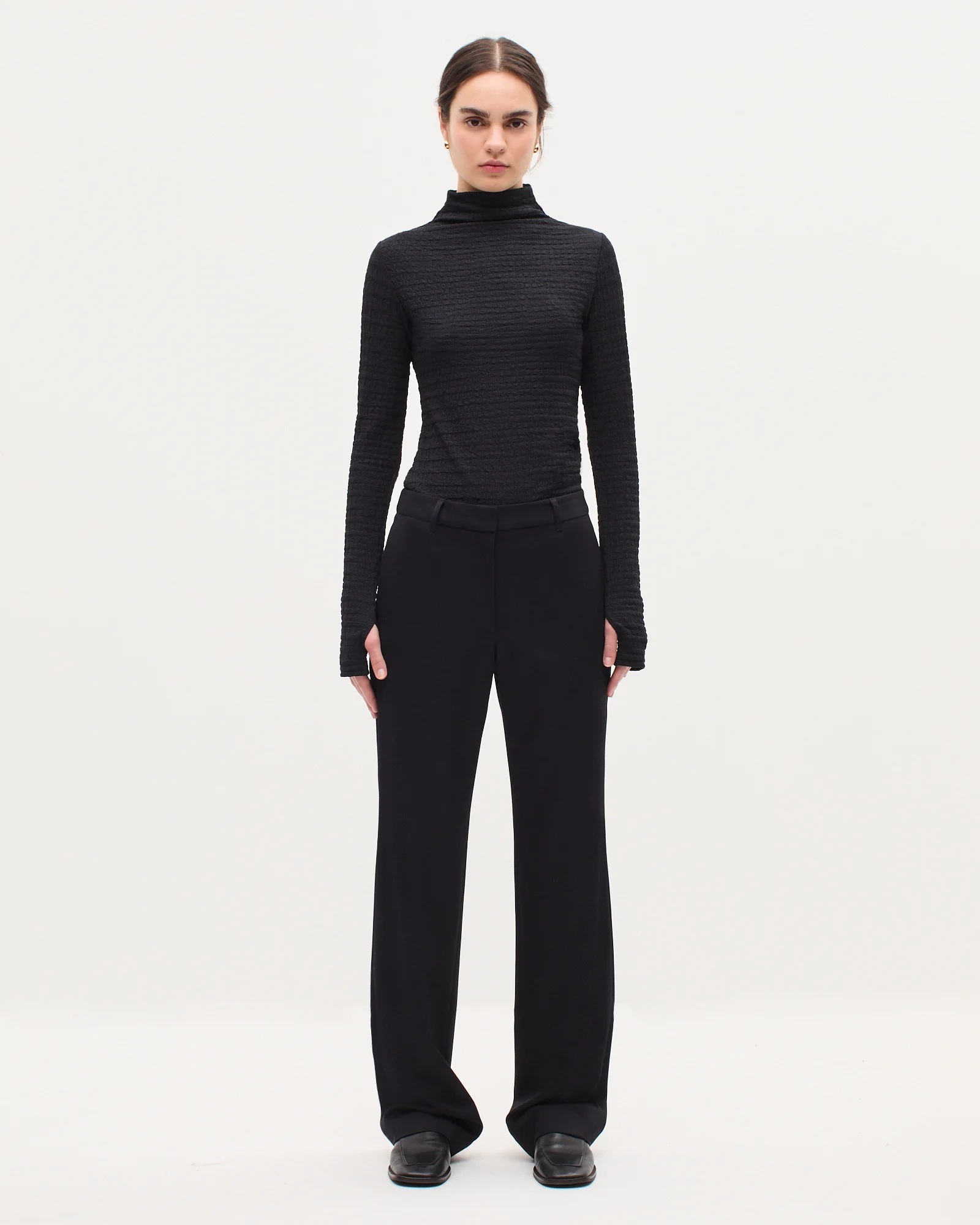 Pantalon droit en laine