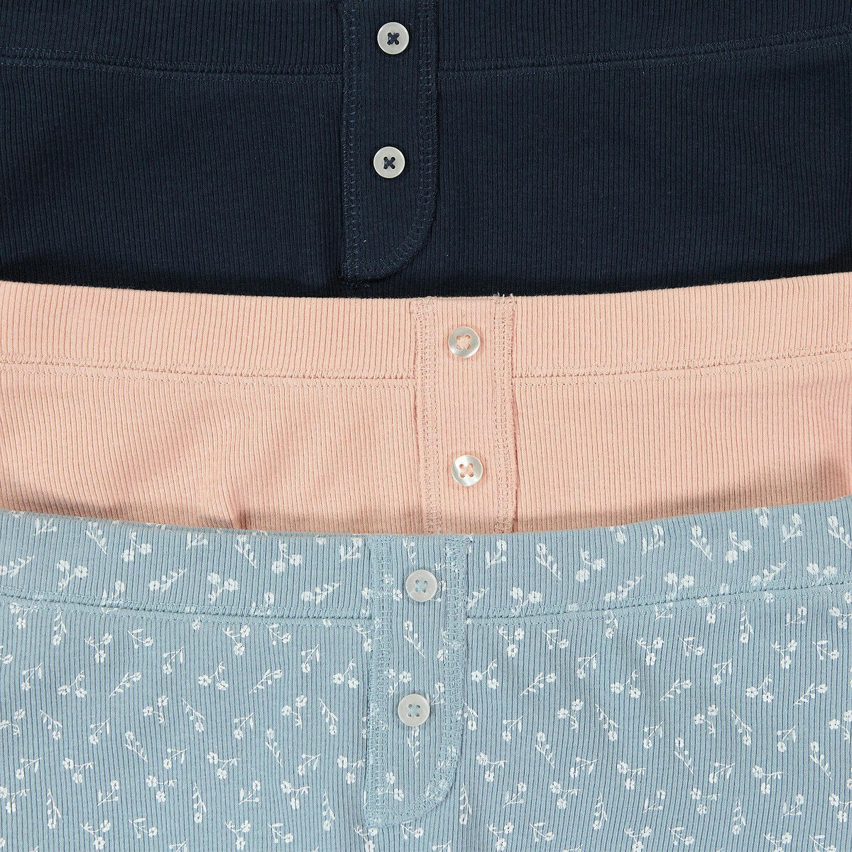 Lot de 3 shorties en côtes