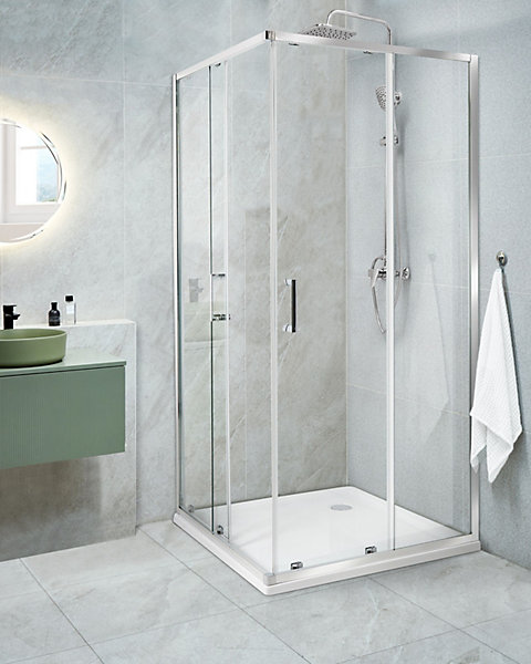 Cabine de douche TELA 90 x 90 x 185 cm Argenté