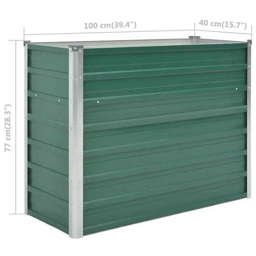 NNEVL Garden Raised Bed Galvanised Steel 100x40x77 cm Green
