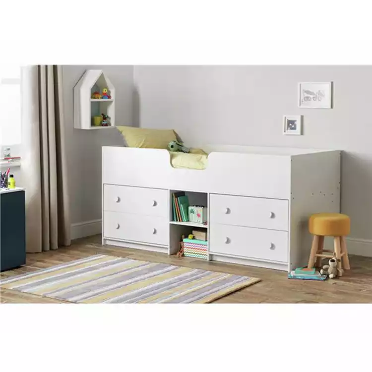 Habitat Jackson Midsleeper Bed Frame With Mattress - White