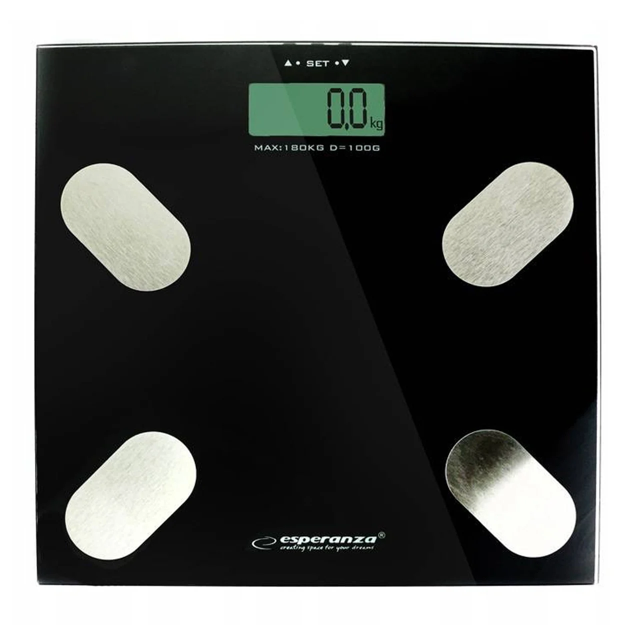 Waga łazienkowa Esperanza CHA-CHA czarna 180 kg analiza BMI