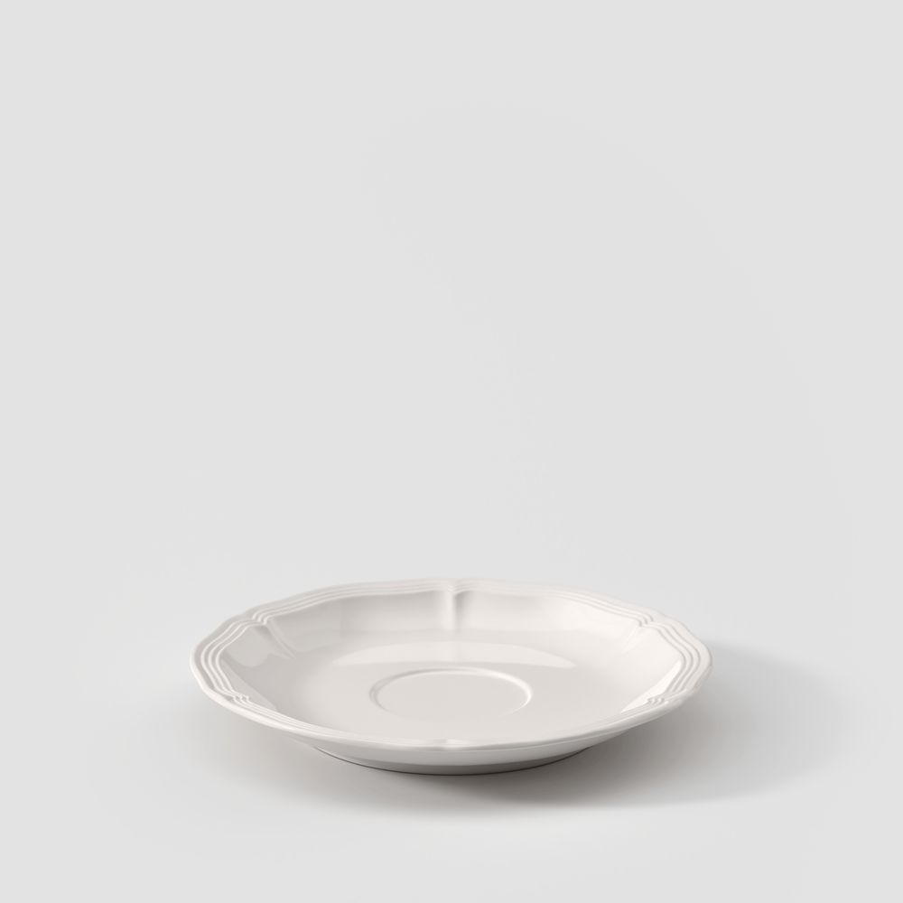Manoir Coffee cup saucer - White, 5.8'', Premium Porcelain