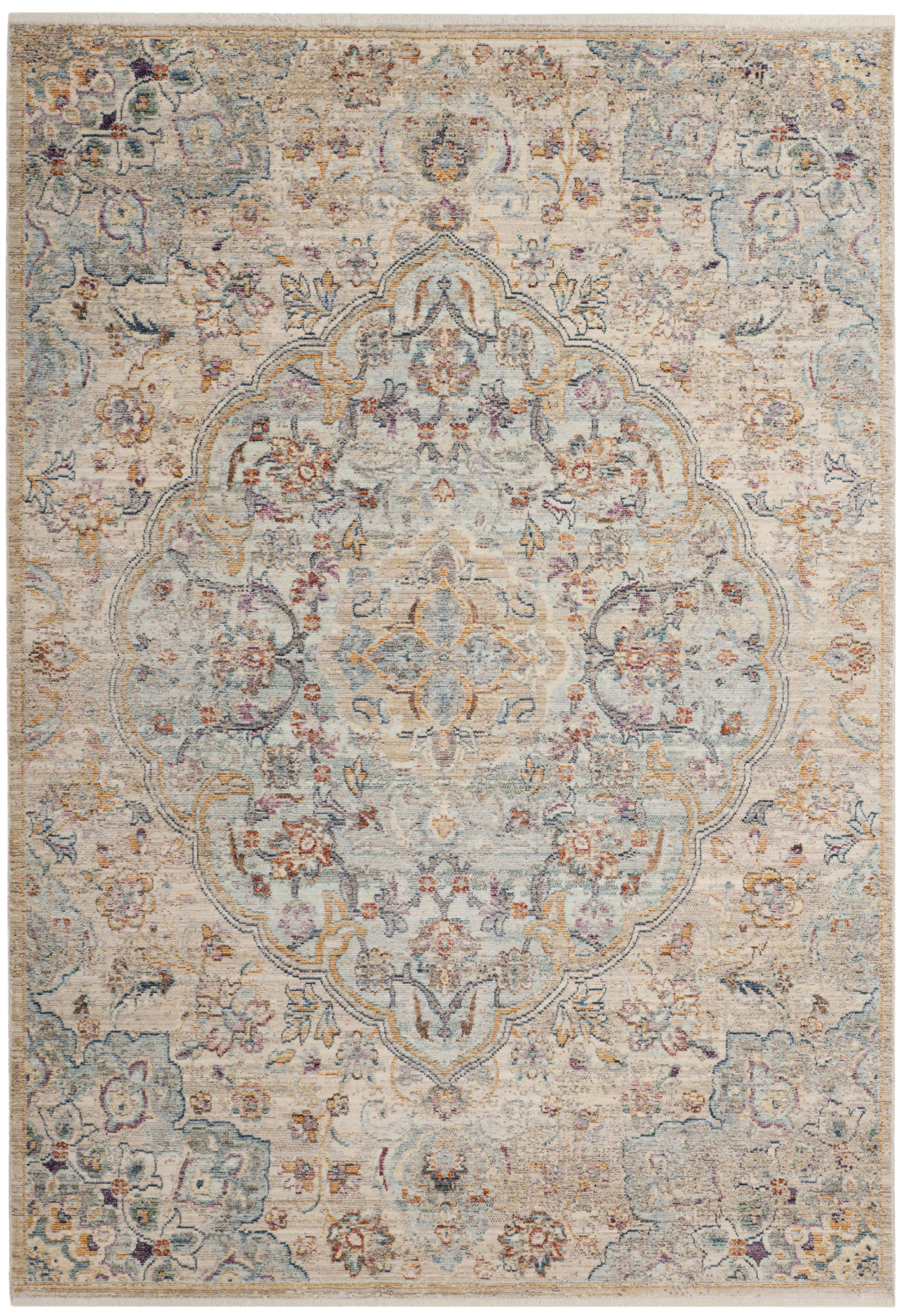 ILLUSION - Tapis de salon interieur en bleu clair & crème, 122 x 183 cm