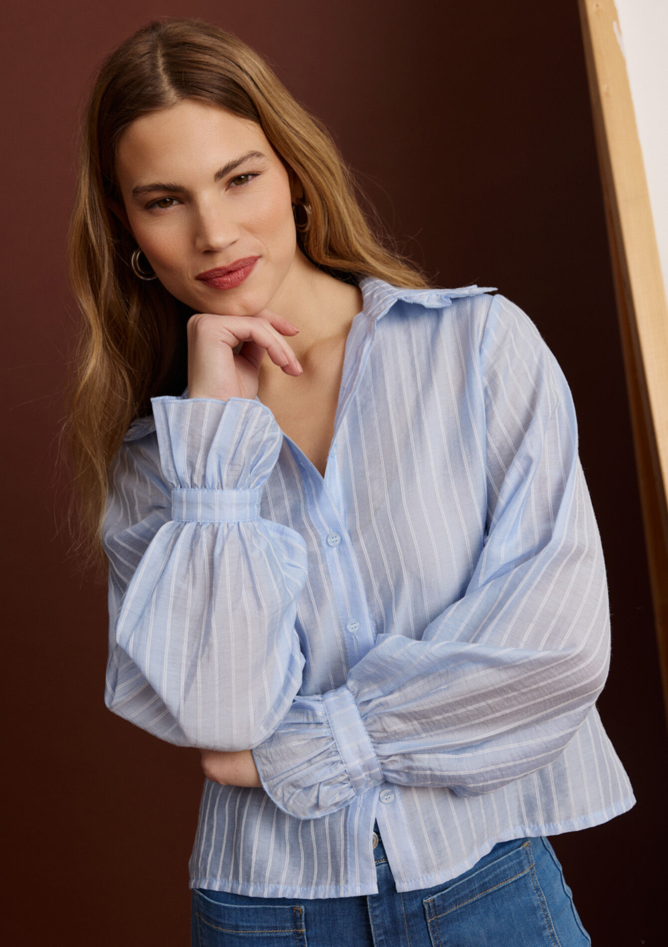 Luchtige blouse met streepjes