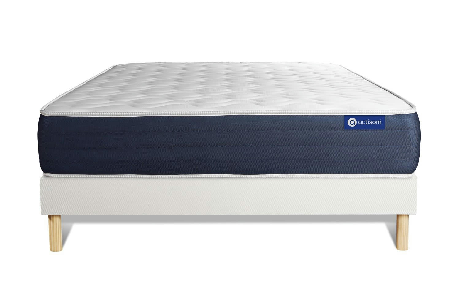 ACTIMEMO SLEEP - Ensemble 160x200 cm sommier kit blanc