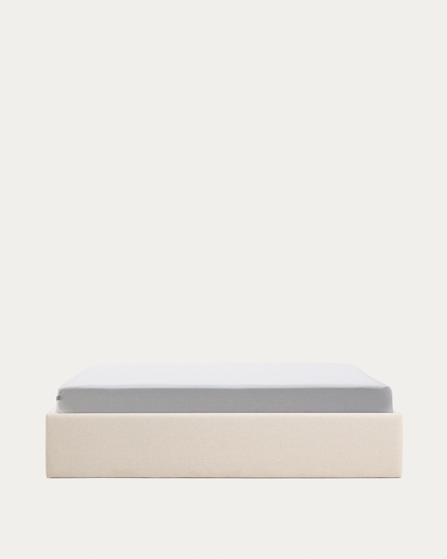 Nelzi ecru chenille ottoman bed base with removable cover for 180 x 200cm mattress FSC 100%