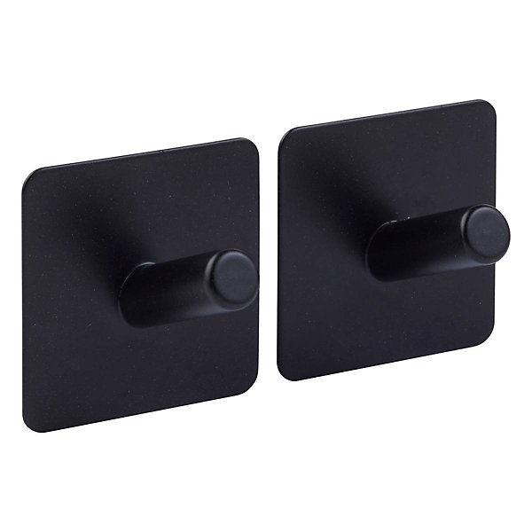 2 patères adhésives Stiky - Argenté- 5five