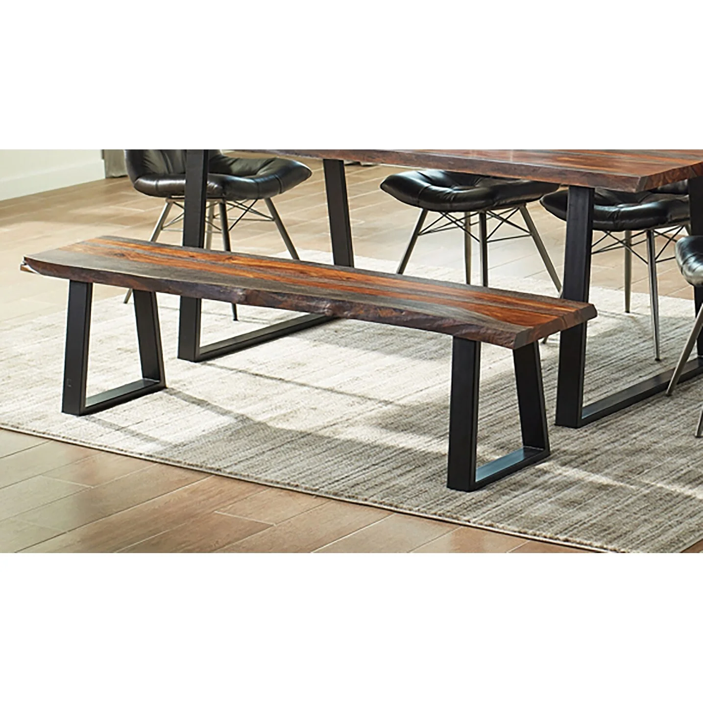 Ditman Grey Sheesham Live Edge Wood Dining Bench