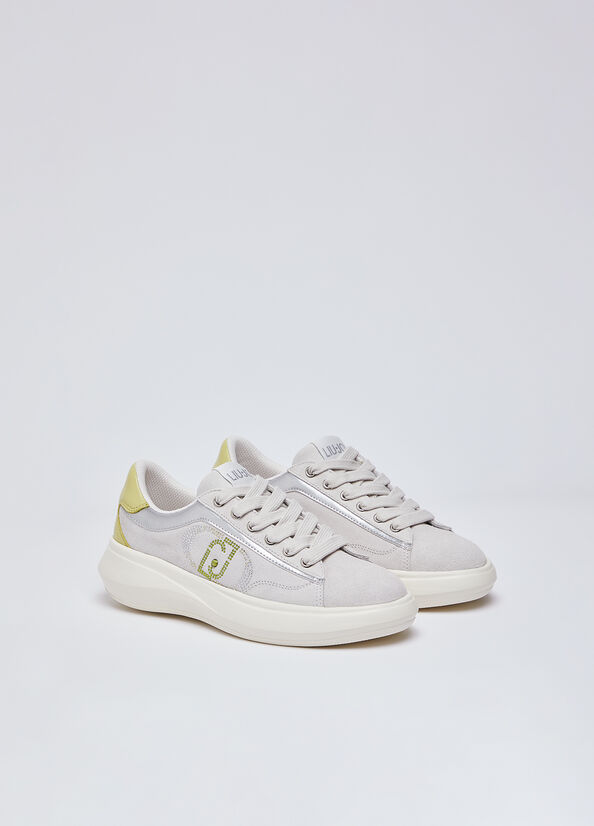 Sneakers in suede con strass